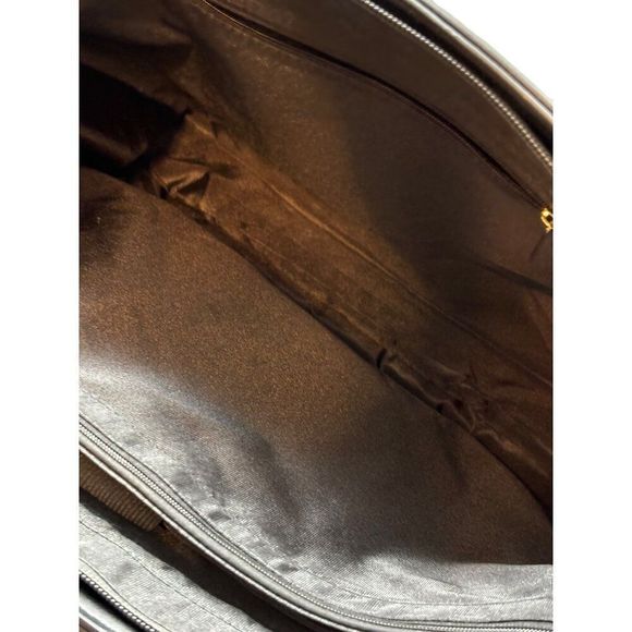 Women's Black Faux Leather Tote Bag With Multiple Compartments & Adjustable Stra - Picture 7 of 11